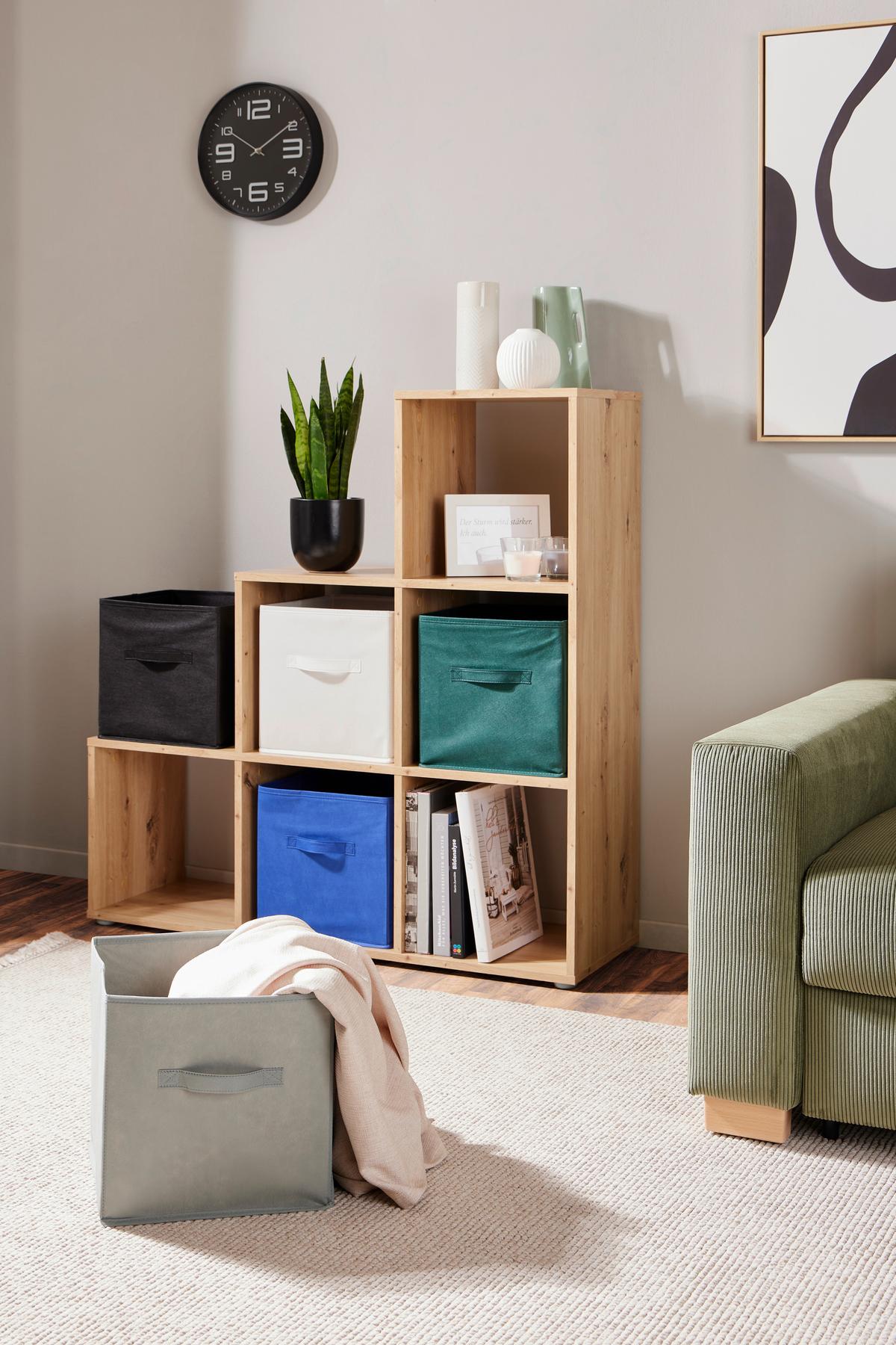 Faltbox Tanja - Blau, Basics, Papier/Textil (30/30/30cm) - Ondega