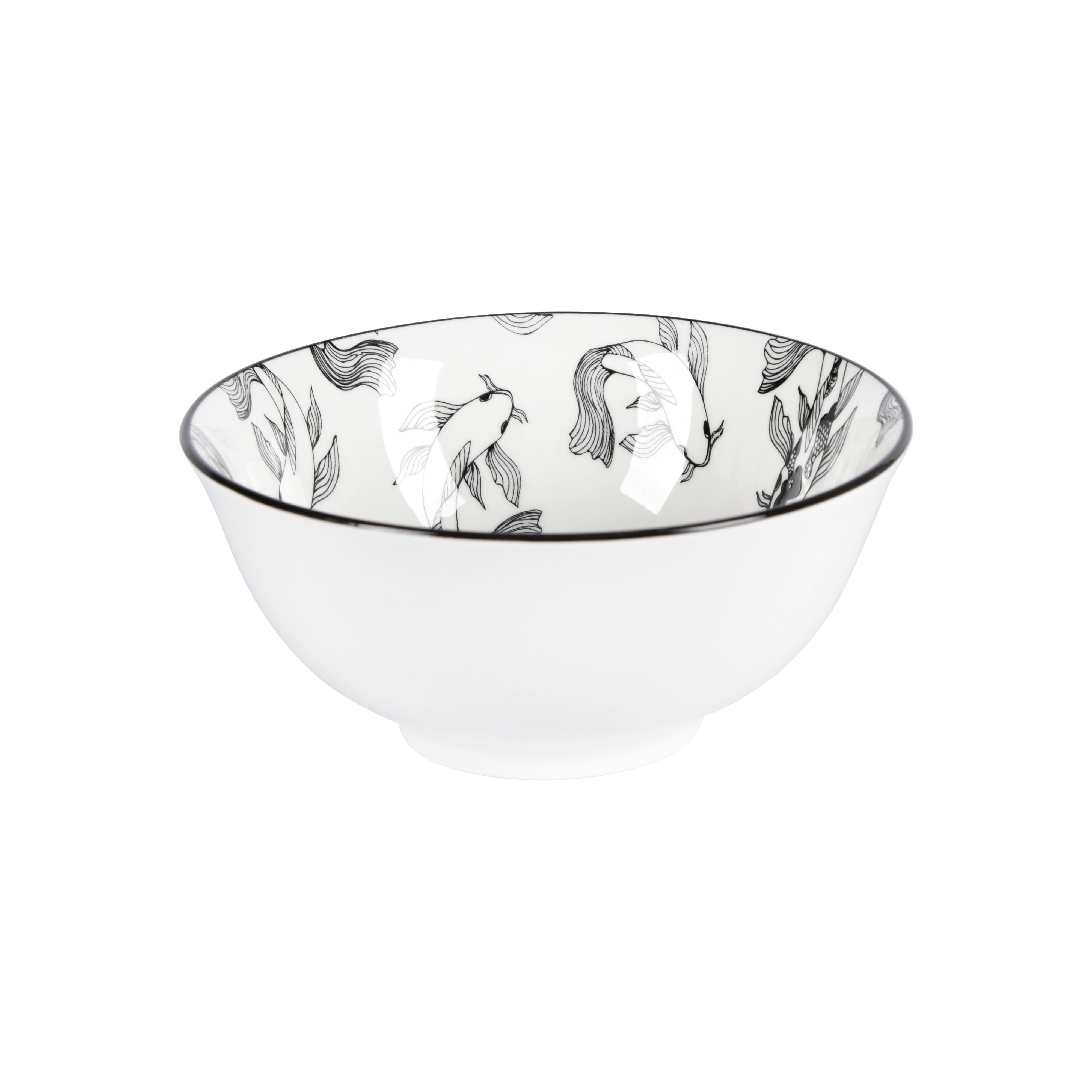 Miska na müsli Shiva, Ø: 15,5cm - bílá/černá, Lifestyle, keramika (15,5/7cm) - Mömax