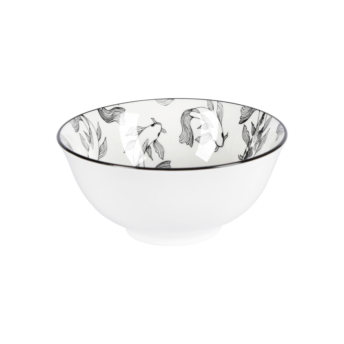 Miska na müsli Shiva, Ø: 15,5cm - bílá/černá, Lifestyle, keramika (15,5/7cm) - Mömax