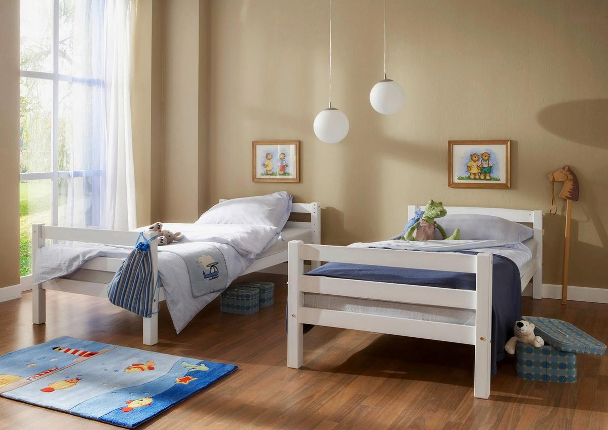 Poschodová posteľ LUPO R biela - biela, Basics, drevo (90/200cm) - MID.YOU