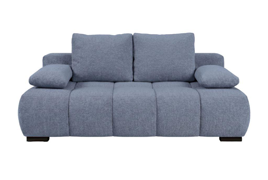 Boxspringová pohovka BOB, modrá ženilka - modrá/čierna, Konventionell, kompozitné drevo/textil (209/105cm) - Based