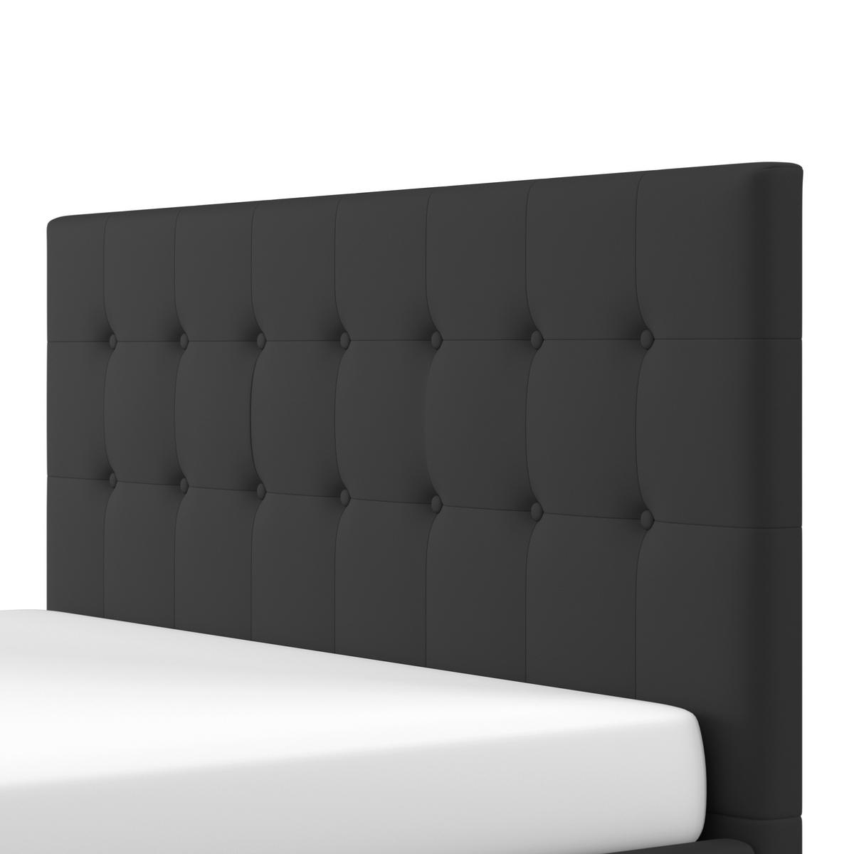 Čalouněná manželská postel FREDERICO, 180x200, černá - černá, Moderní, kov/dřevo (180/200cm) - Bessagi Home