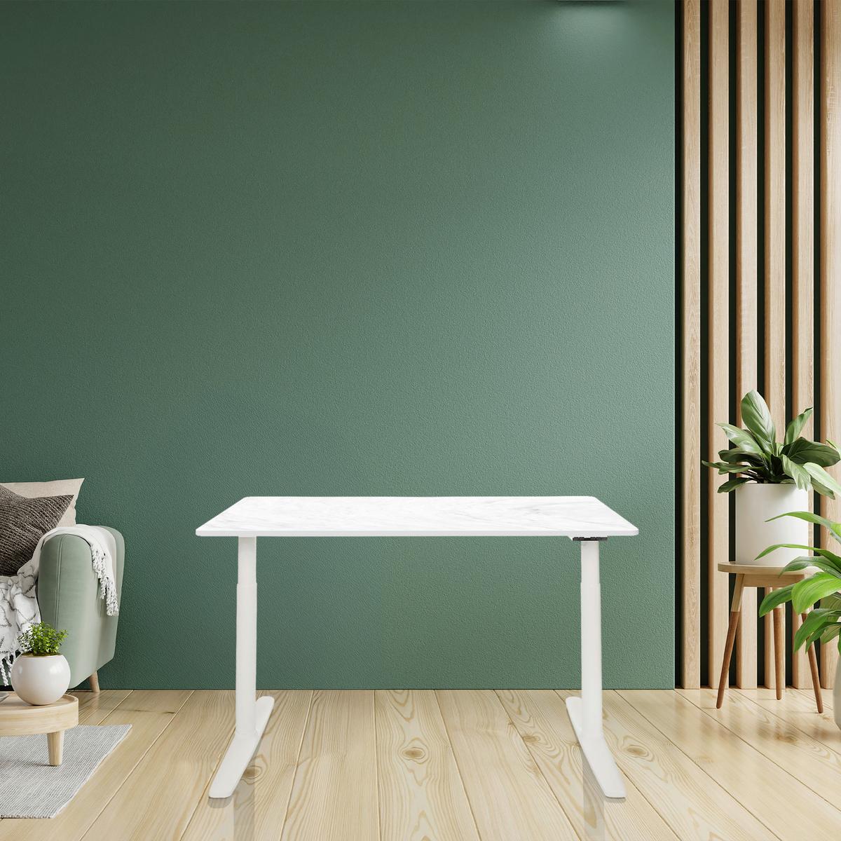 Schreibtisch Weiß B: 140 cm - Weiß, MODERN, Holzwerkstoff/Metall (140/70/71 - 116cm) - MID.YOU