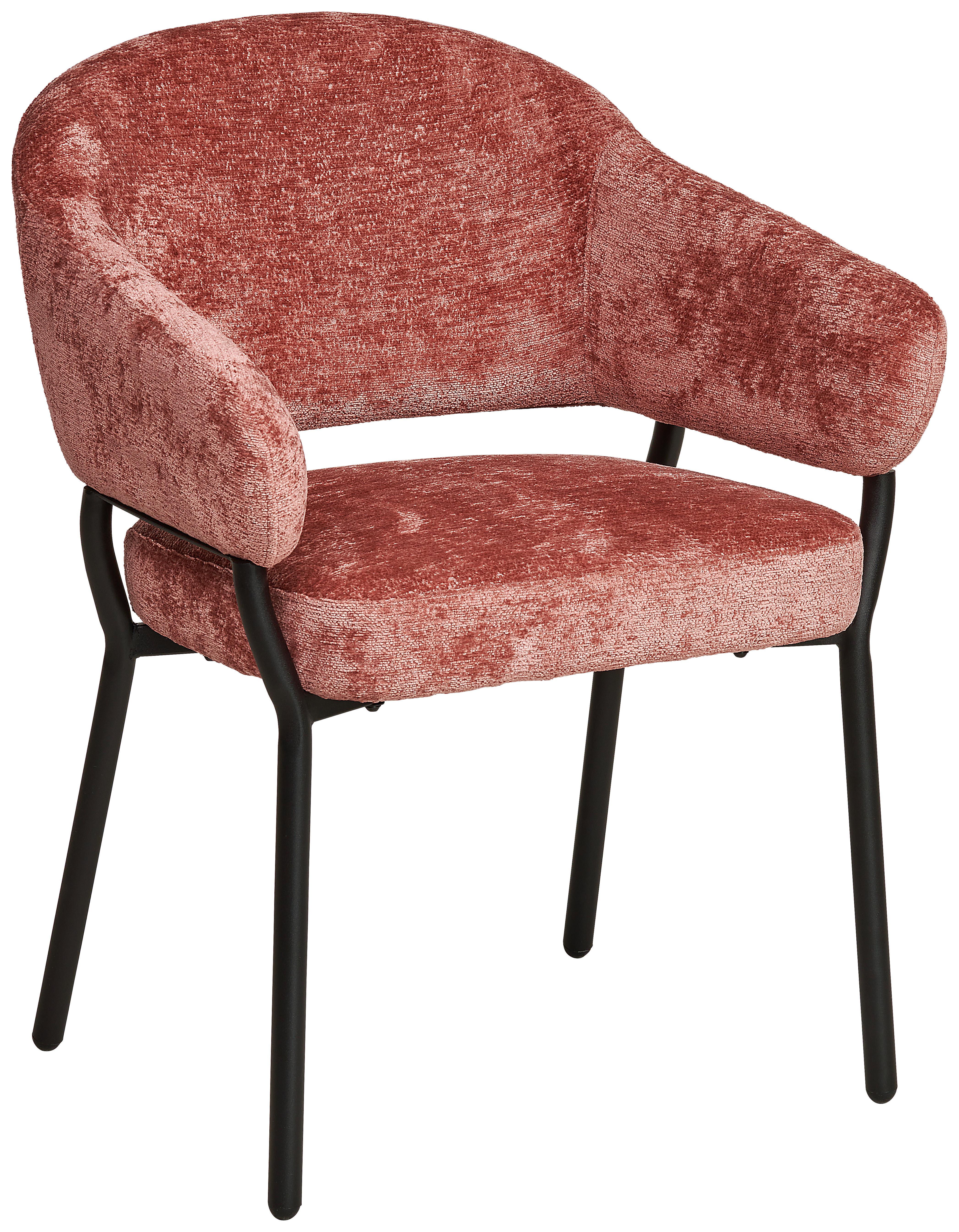 Armlehnstuhl Nova Mikrofaser Braun, B: 60 cm - Pink/Schwarz, KONVENTIONELL, Holz/Textil (60/80/62cm) - MID.YOU