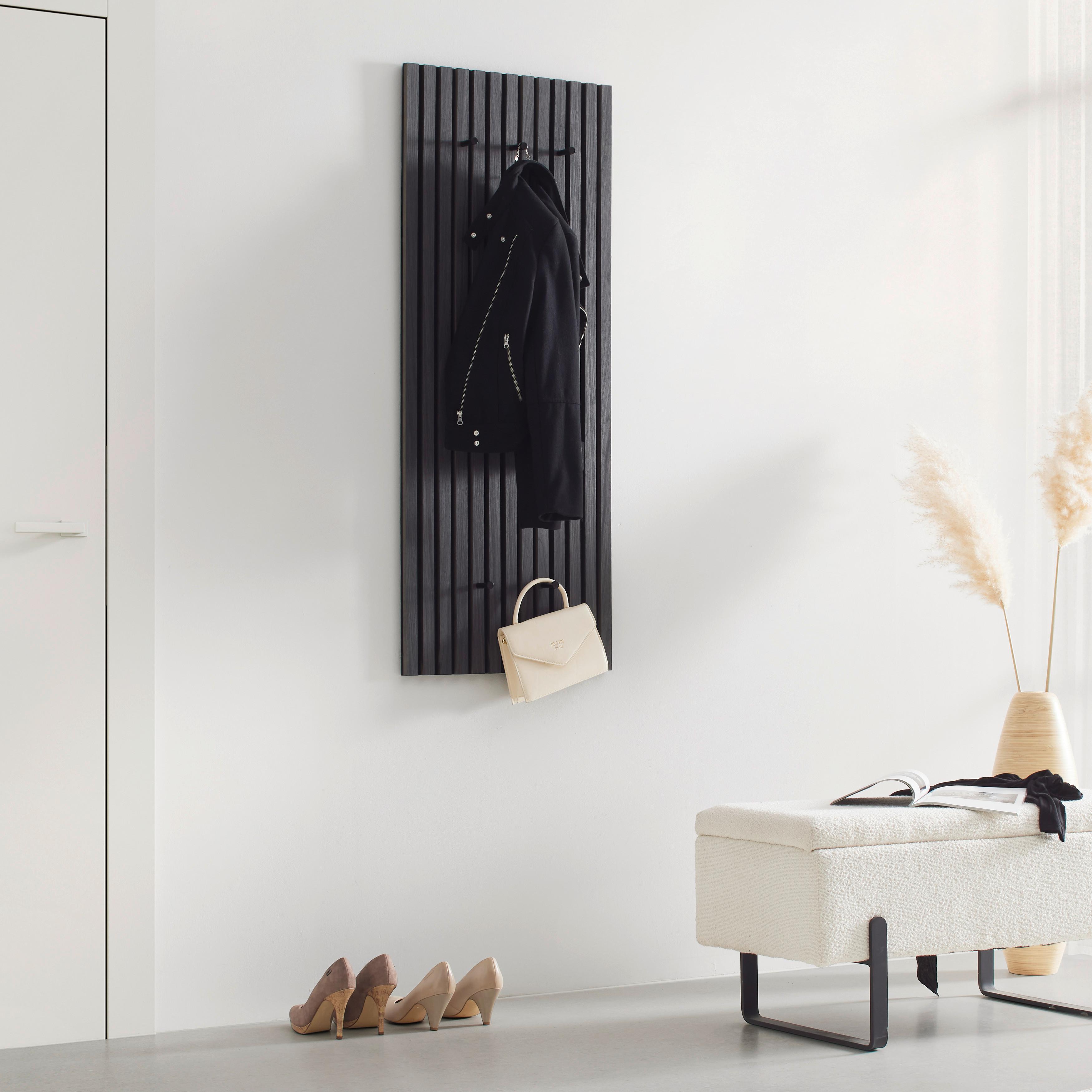 Šatní panel GRACE v dekore dub šedý - šedá, Moderní, kompozitní dřevo/textil (50/125/7cm) - Mömax