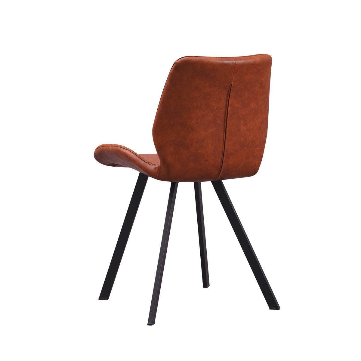 Stuhl-set Barona Cognac B: 44 Cm - Cognac/Schwarz, MODERN, Textil/Metall (44/80/55cm) - MID.YOU
