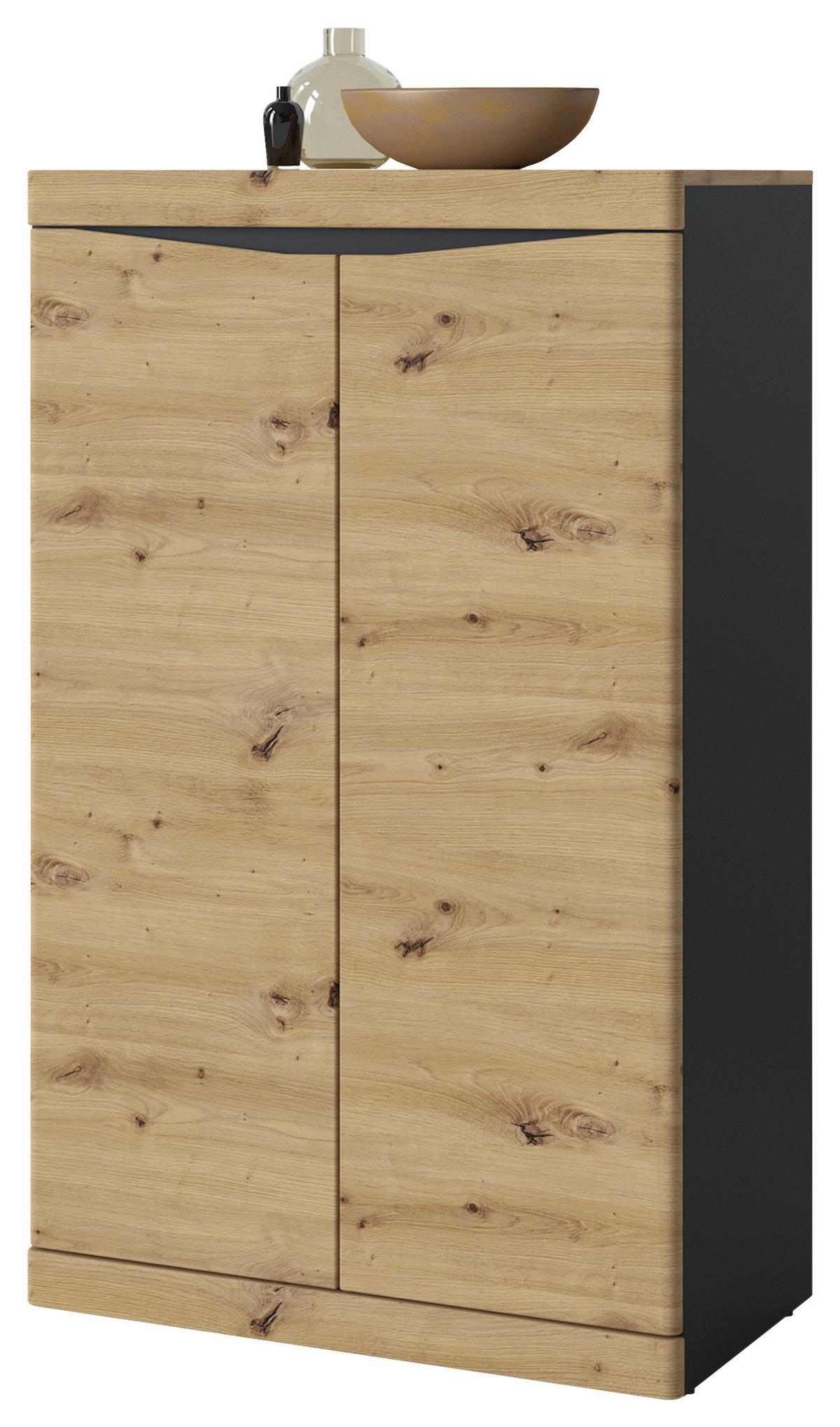 Kommode Turino B: 75,8 Cm - Anthrazit/Eiche Artisan, Trend, Holzwerkstoff (75,8/122,8/39,9cm)