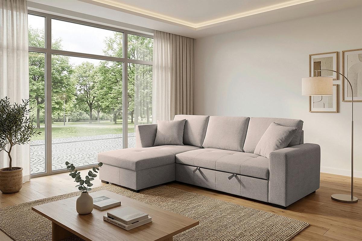 Ecksofa Lukas Hellbraun S: 158x239 Cm - Hellbraun, Trend, Textil (158/239cm)