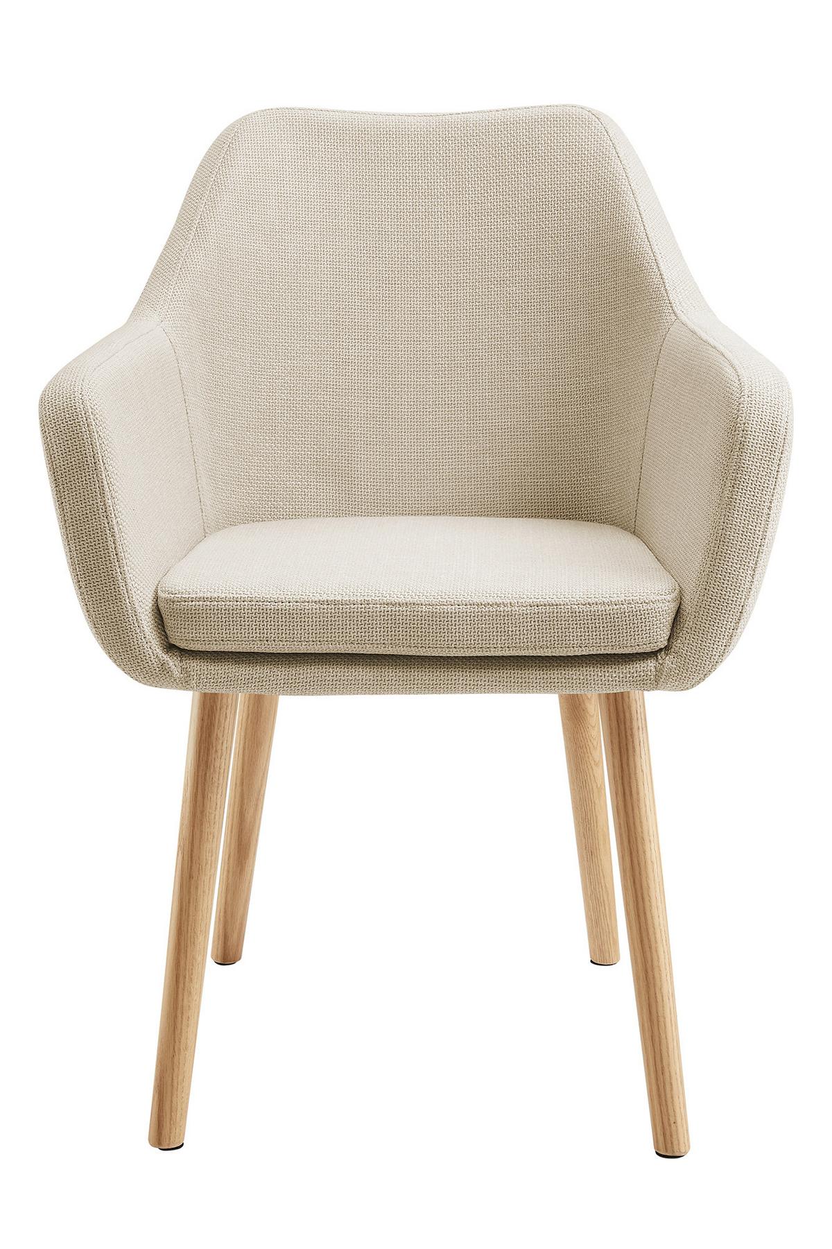 Armlehnstuhl Beige B: 62cm - Beige/Naturfarben, MODERN, Holz/Textil (62/84/60cm) - Livetastic