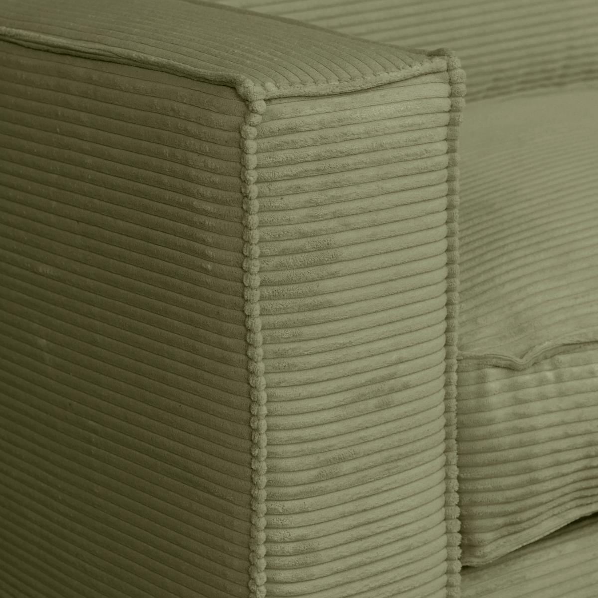 Schlafsofa Texas Grün Cord, B: 203 cm - Dunkelbraun/Grün, Design, Textil (203/85/99cm) - MID.YOU