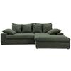 Ecksofa Avellino Grün Cord - Schwarz/Grün, MODERN, Textil (278/200cm) - Livetastic