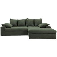 Ecksofa Avellino Grün Cord - Schwarz/Grün, MODERN, Textil (278/200cm) - Livetastic