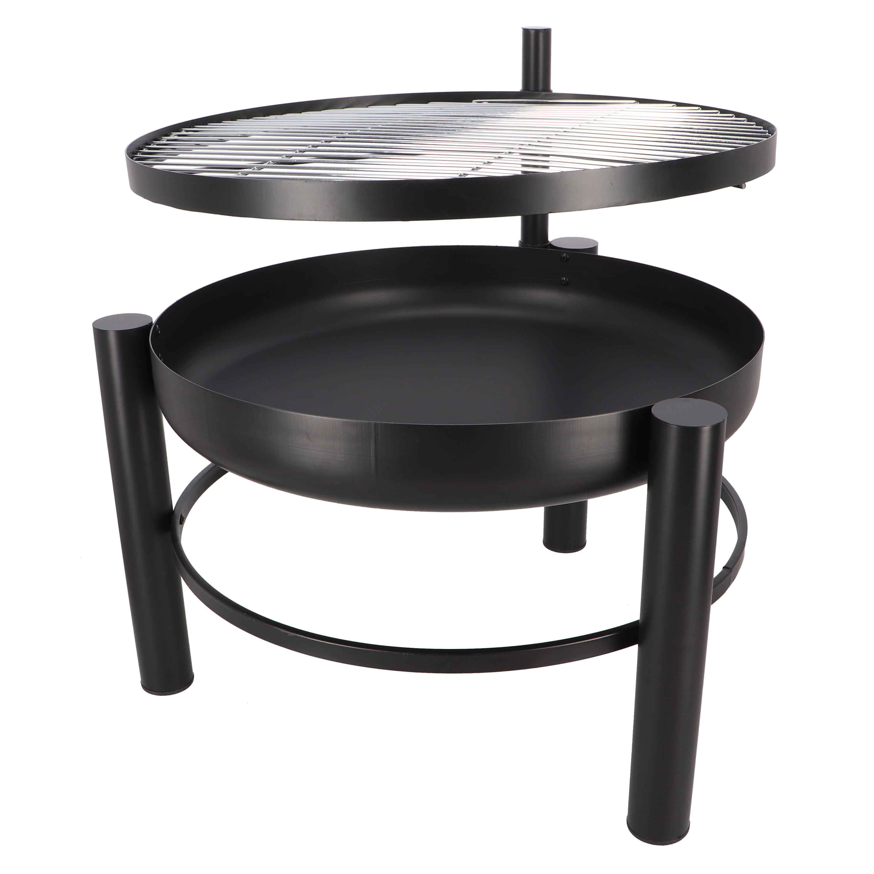 Feuerschale Ø 78 cm inkl. Grillrost - Schwarz, LIFESTYLE, Metall (66,5/69/78cm)