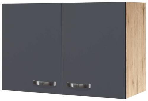 Kuchyňská horní skříňka SHADOW 80cm - dub San Remo/tmavě šedá, Moderní, kov/kompozitní dřevo (80/54/32cm)