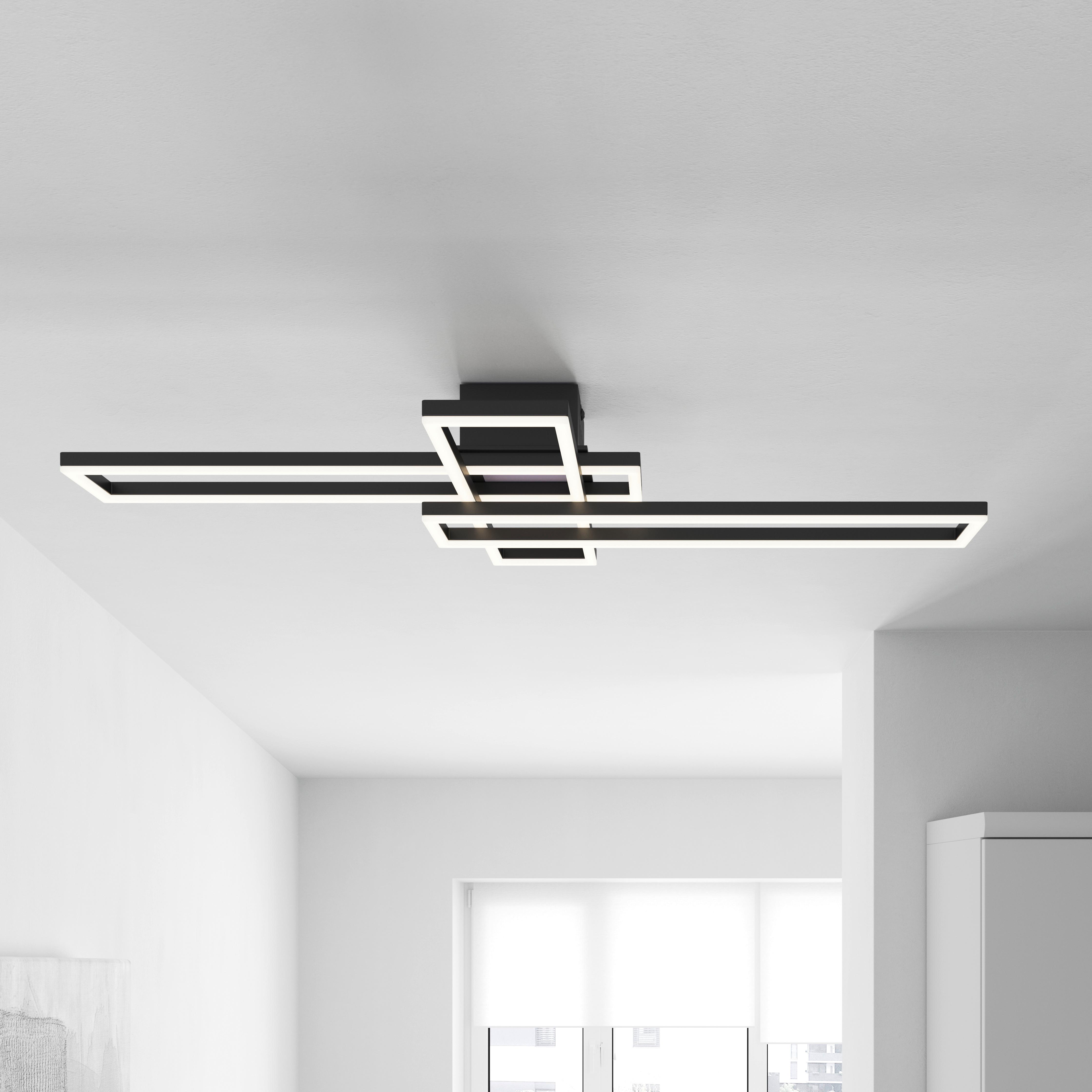 STROPNÍ LED SVÍTIDLO FILM - černá/opál, Moderní, kov (99/60/11,5cm) - Mömax
