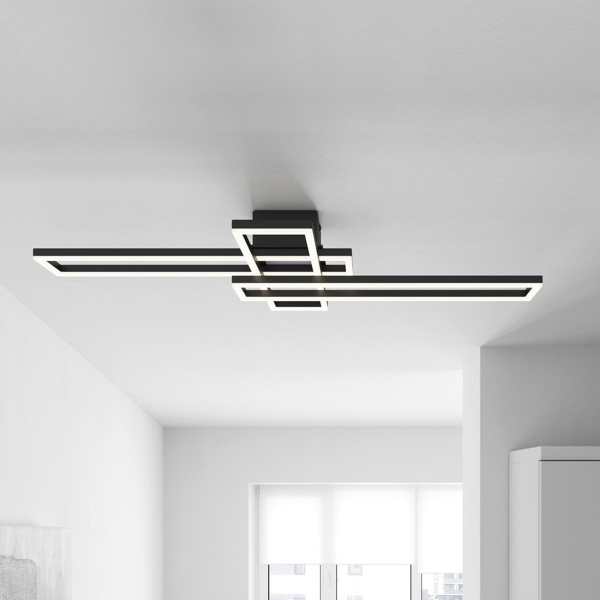 STROPNÍ LED SVÍTIDLO FILM - černá/opál, Moderní, kov (99/60/11,5cm) - Mömax