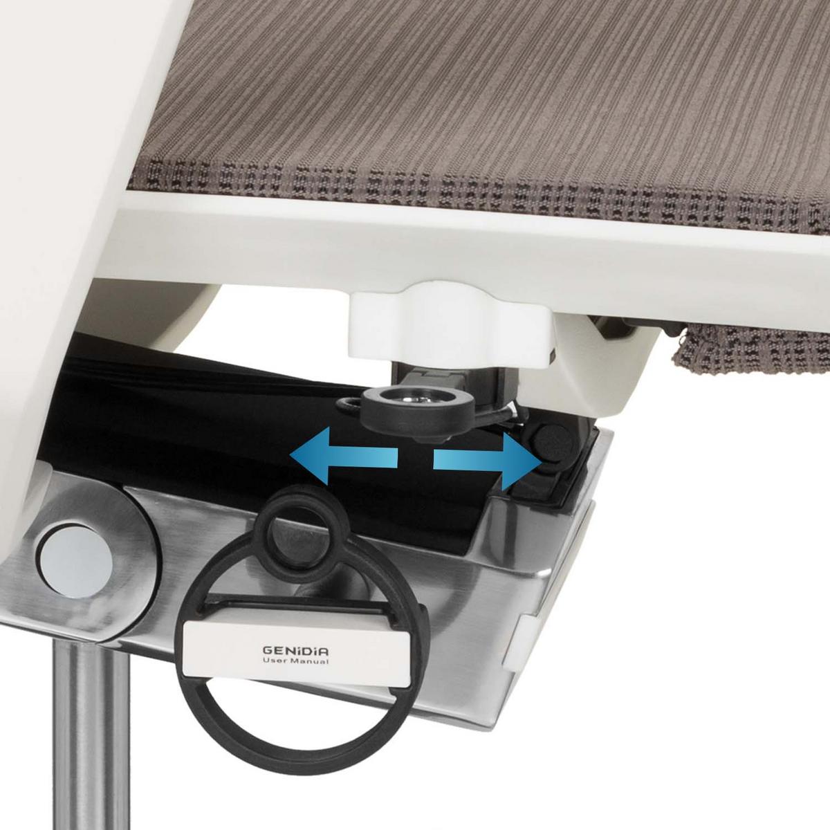 Drehstuhl Genidia Smart White Armstützen Grau Bis 120kg - Schwarz/Weiß, MODERN, Kunststoff/Textil (70/112/55cm) - MID.YOU
