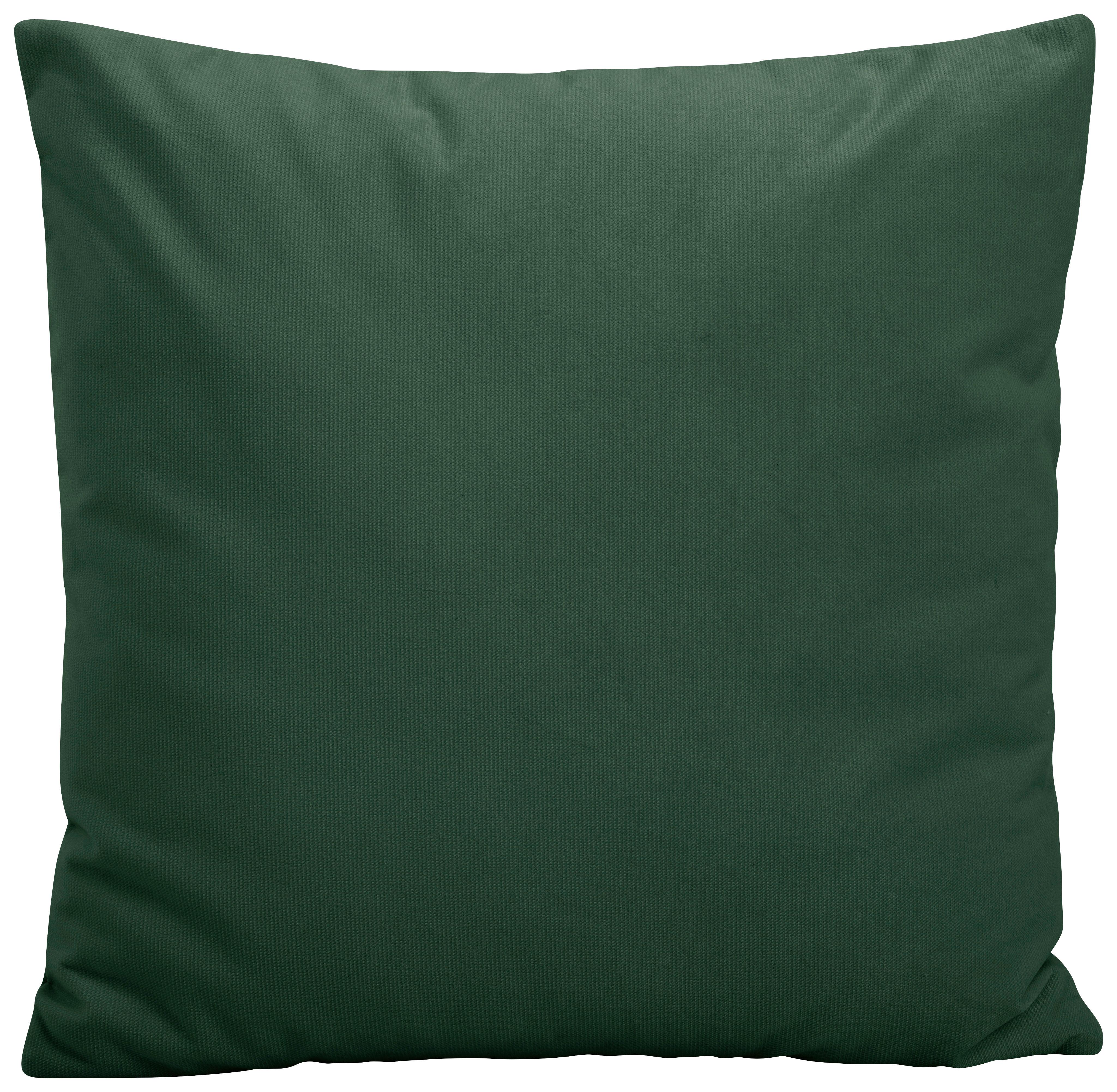 Zierkissen Lenata 55x55 Cm Dunkelgrün Velours Mit Zipp - Dunkelgrün, Design, Textil (55/55/15cm) - Max Winzer