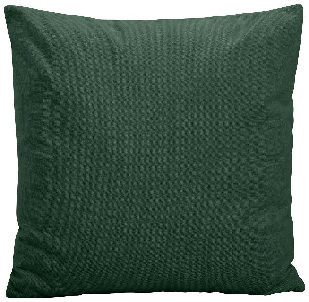 Zierkissen Lenata 55x55 Cm Dunkelgrün Velours Mit Zipp - Dunkelgrün, Design, Textil (55/55/15cm) - Max Winzer