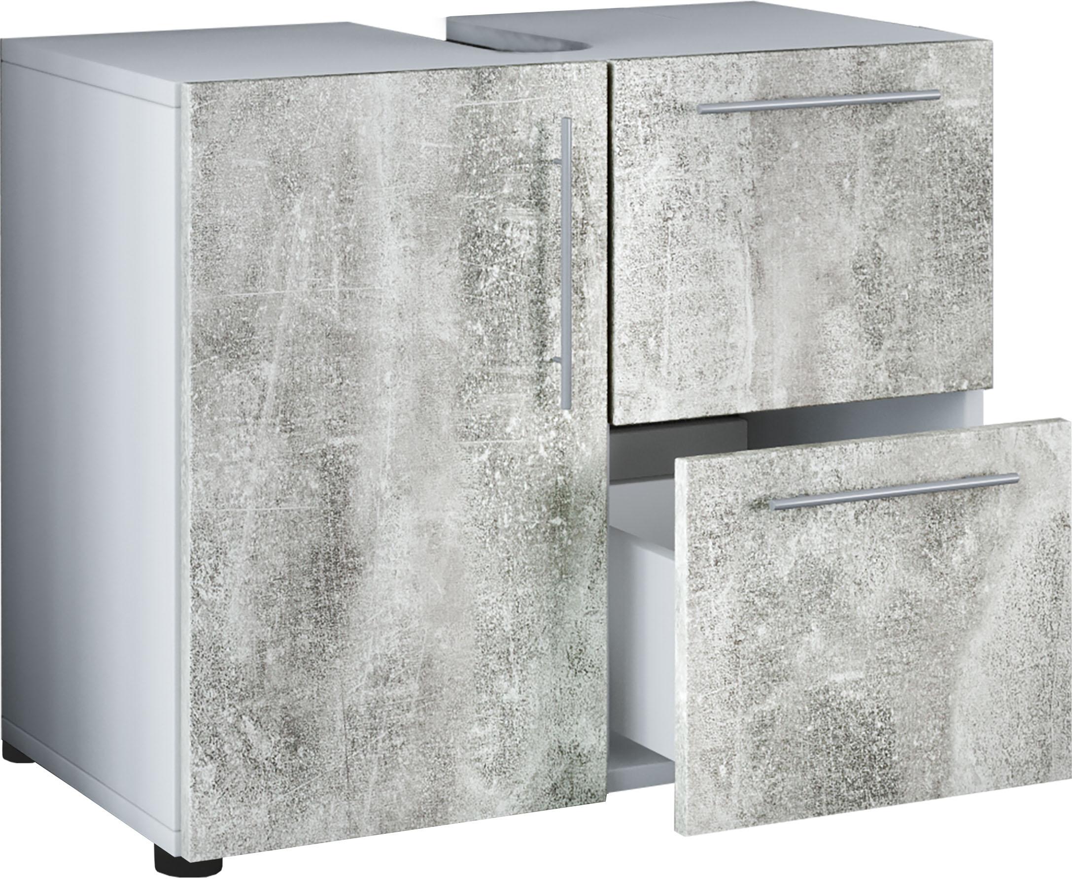 MID.YOU Waschbeckenunterschrank Flandu B: 61 cm Betonoptik