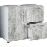 Waschbeckenunterschrank Flandu B: 61 Cm Betonoptik - Weiß/Grau, Basics, Holzwerkstoff (61/51/30cm) - MID.YOU