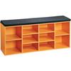 Schuhregal Mit Sitzkissen Orange, Schwarz, B: 103,5 cm - Schwarz/Orange, Basics, Holzwerkstoff/Textil (103,5/48/29,5cm) - Kesper