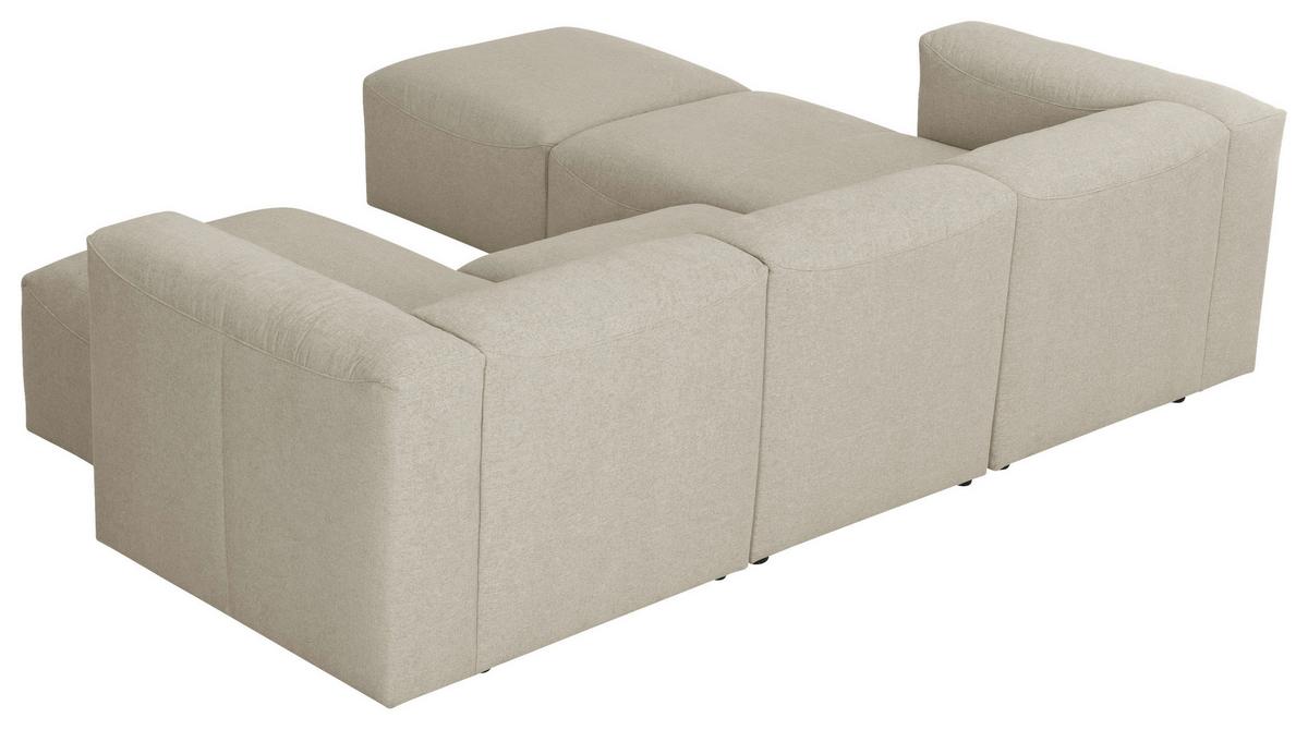 Wohnlandschaft Lena Creme Flachgewebe