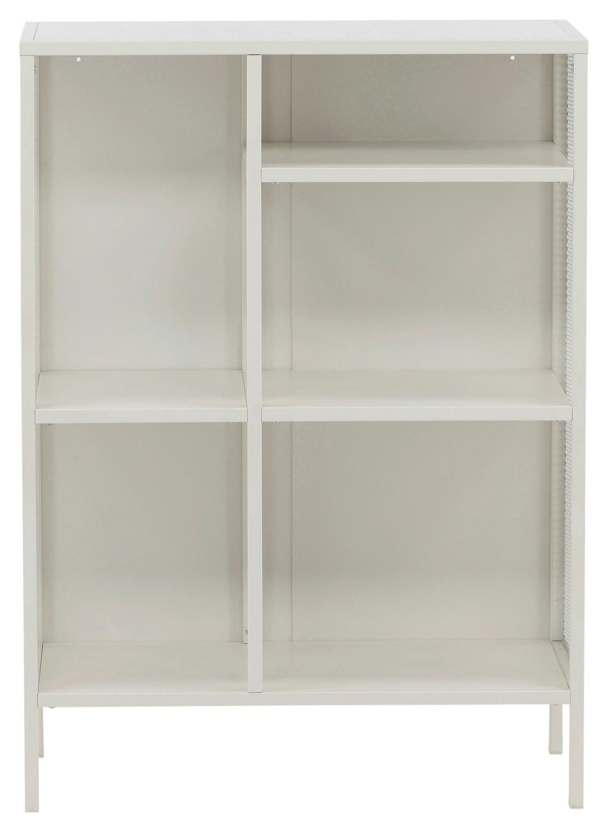 Bücherwand Misha - Weiß, Design, Metall (80/110/40cm) - Livetastic