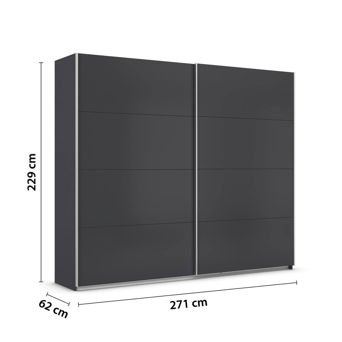 Tolóajtós Szekrény Feldkirch 271/229 Cm - antracit, Modern, faalapú anyag (271/229/62cm)
