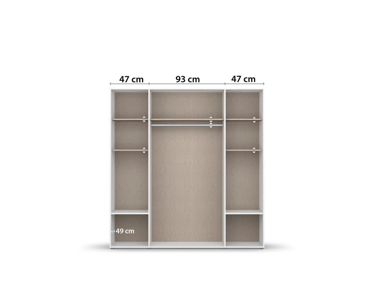 Drehtürenschrank Voyager Weiß,eiche Artisan B: 187 Cm - Eiche Artisan/Weiß, MODERN, Holzwerkstoff (187/194/53cm) - Rauch Möbel