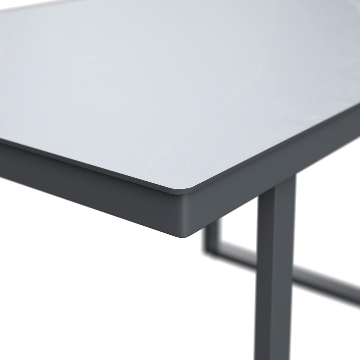 Loungegarnitur Perth - Anthrazit/Grau, MODERN, Glas/Textil (196/218,5cm) - Beldano