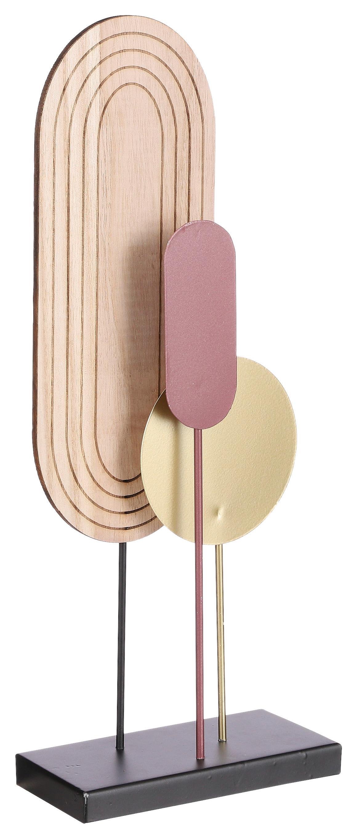 Dekoračný Predmet Jessie, Výška: 14cm - prírodné farby/čierna, Design, kov (7/14cm)