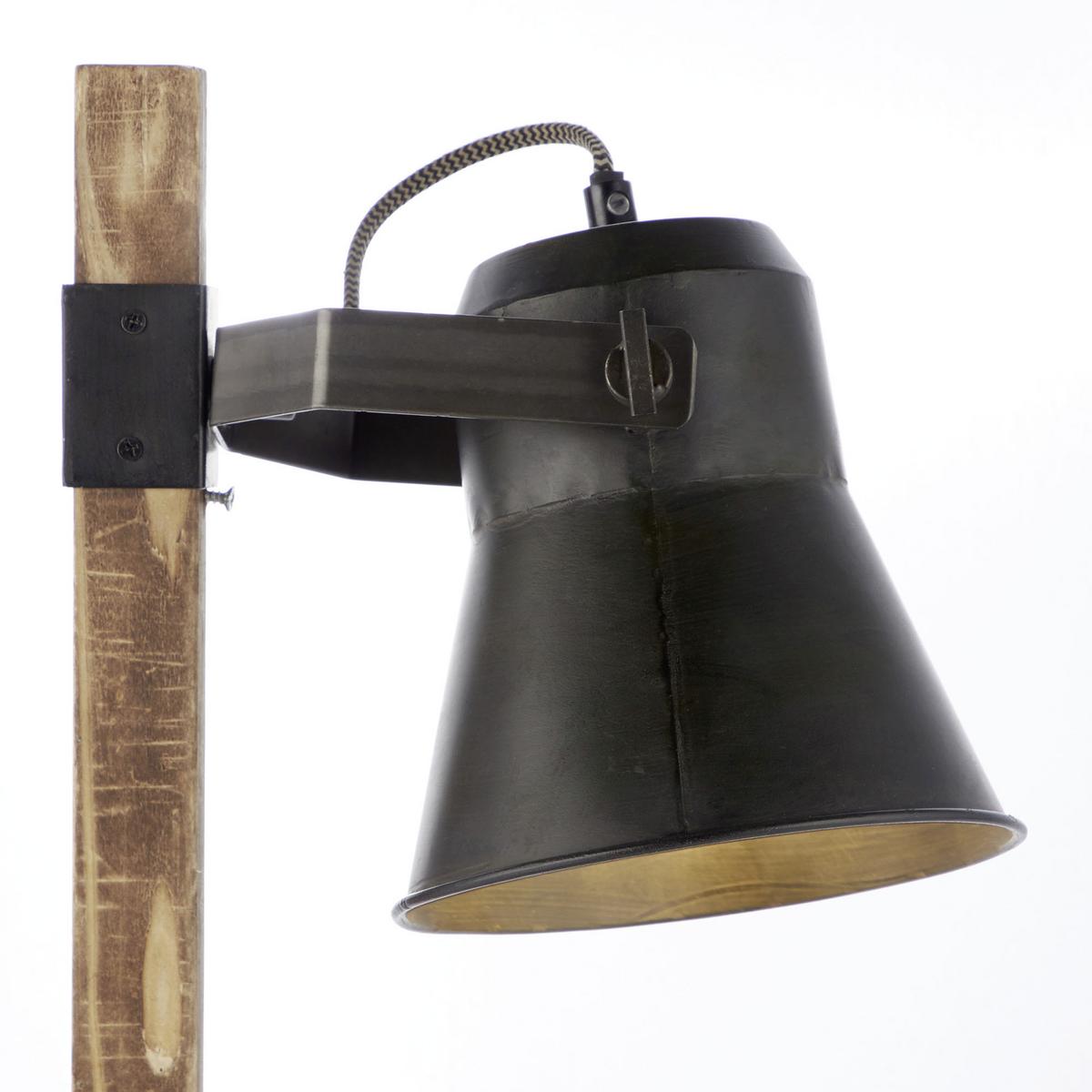 Tischleuchte 82149/46 Plow - Schwarz, Natur, Holz/Metall (16/55cm) - Brilliant