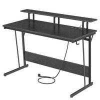 PC stôl LWD192B56V1 - čierna, Trend, kov/kompozitné drevo (120/60/91cm) - MID.YOU