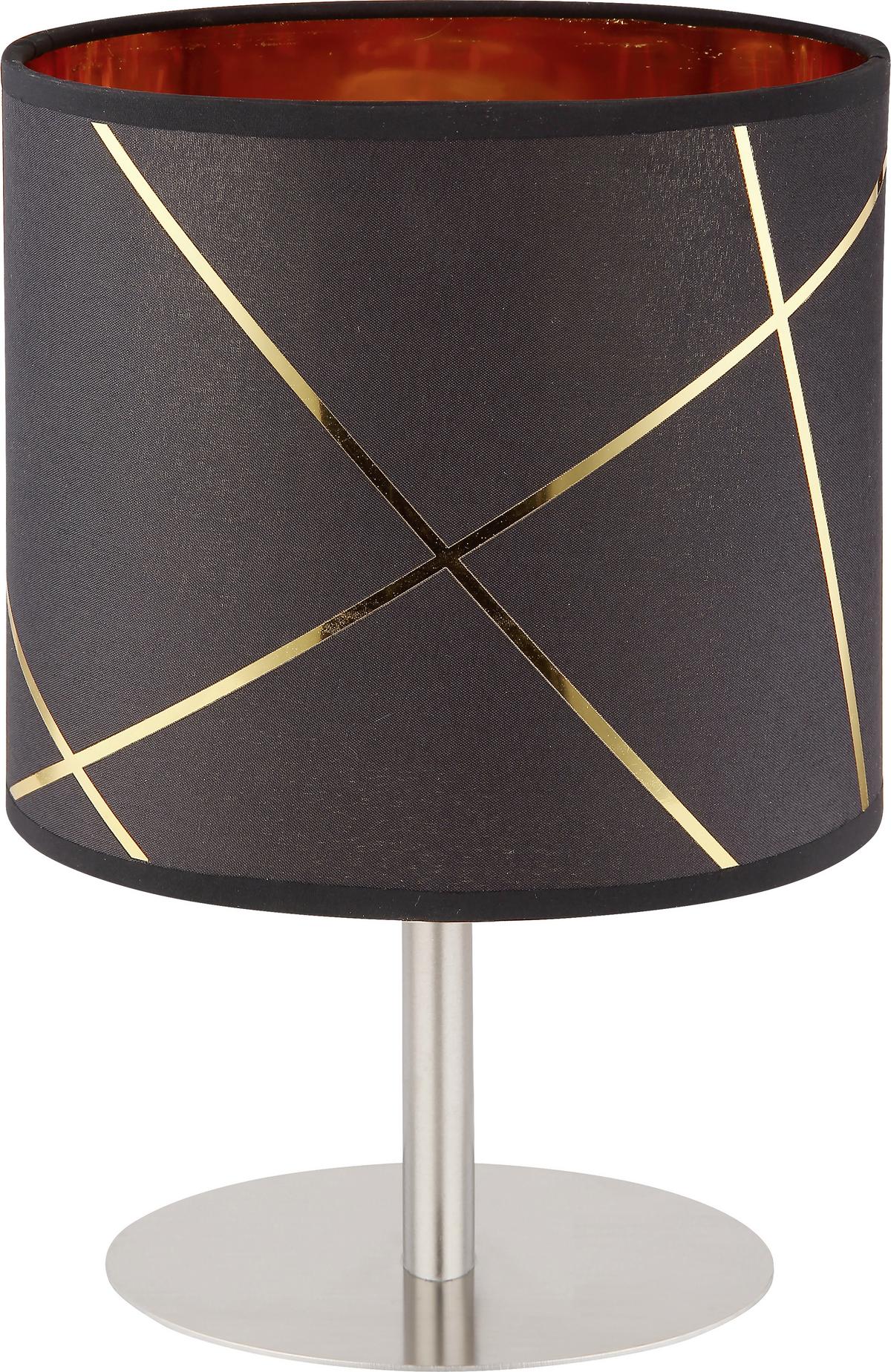 Tischlampe Siwon Schwarz/ Goldfarben mit Schalter - Goldfarben/Schwarz, ROMANTIK / LANDHAUS, Textil/Metall (18/10/25cm) - James Wood