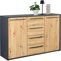 Kommode Adriano Anthrazit/Artisan B: 149 cm - Anthrazit/Eiche Artisan, Trend, Holzwerkstoff (149/94,8/41,2cm)
