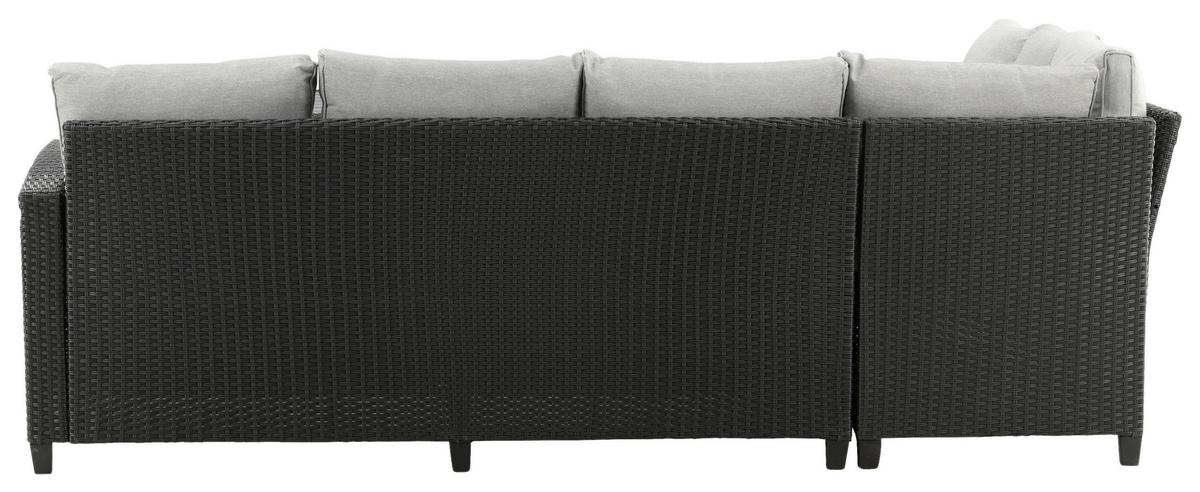 Loungegarnitur 2-tlg Bentwood Kunststoff Mit Kissen - Schwarz, KONVENTIONELL, Kunststoff (173/227cm) - Gardenson