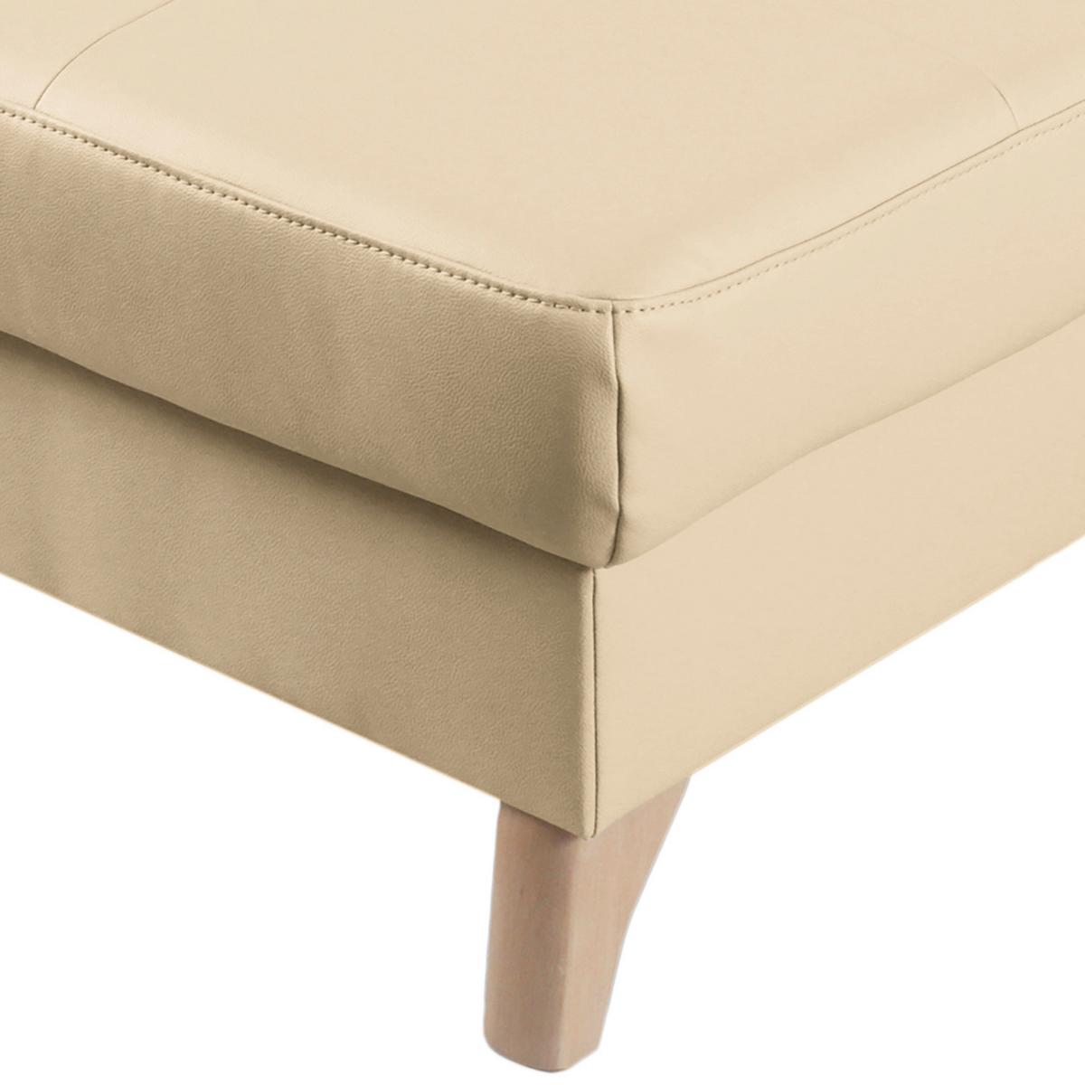 Hocker Fargo Beige B: 70 Cm - Beige/Buchefarben, Design, Leder/Textil (70/44/60cm) - Livetastic