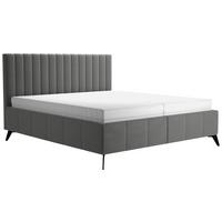 Manželská posteľ Vivien 2, 180x200, sivá - čierna/sivá, Modern, drevo/textil (180/200cm)