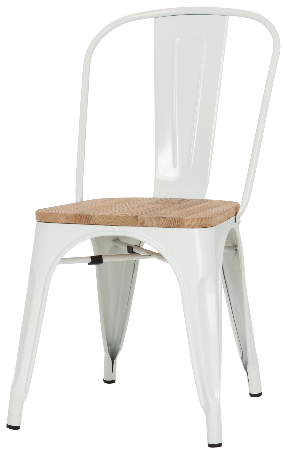 Stuhl Vantaggio Comfort W stapelbar Weiß/Dunkelbraun - Dunkelbraun/Weiß, Basics, Holz/Metall (44/84/54cm) - MID.YOU