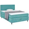 Boxspringbett Mit Topper + Bettkasten 140x200cm Kleopatra - Türkis, KONVENTIONELL, Holz/Holzwerkstoff (140/200cm) - Ondega