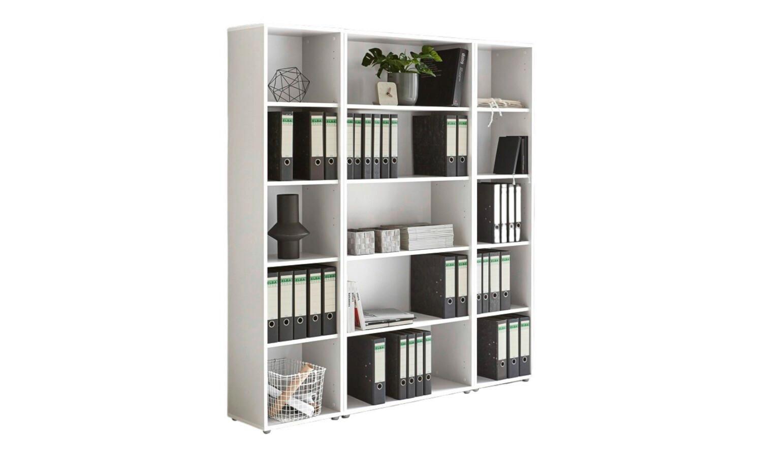 Aktenregal Office Edition Weiß B: 172,6cm - Silberfarben/Weiß, MODERN, Holzwerkstoff (172,6/185,6/33cm) - MID.YOU