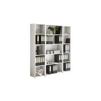 Aktenregal Office Edition Weiß B: 172,6cm - Silberfarben/Weiß, MODERN, Holzwerkstoff (172,6/185,6/33cm) - MID.YOU