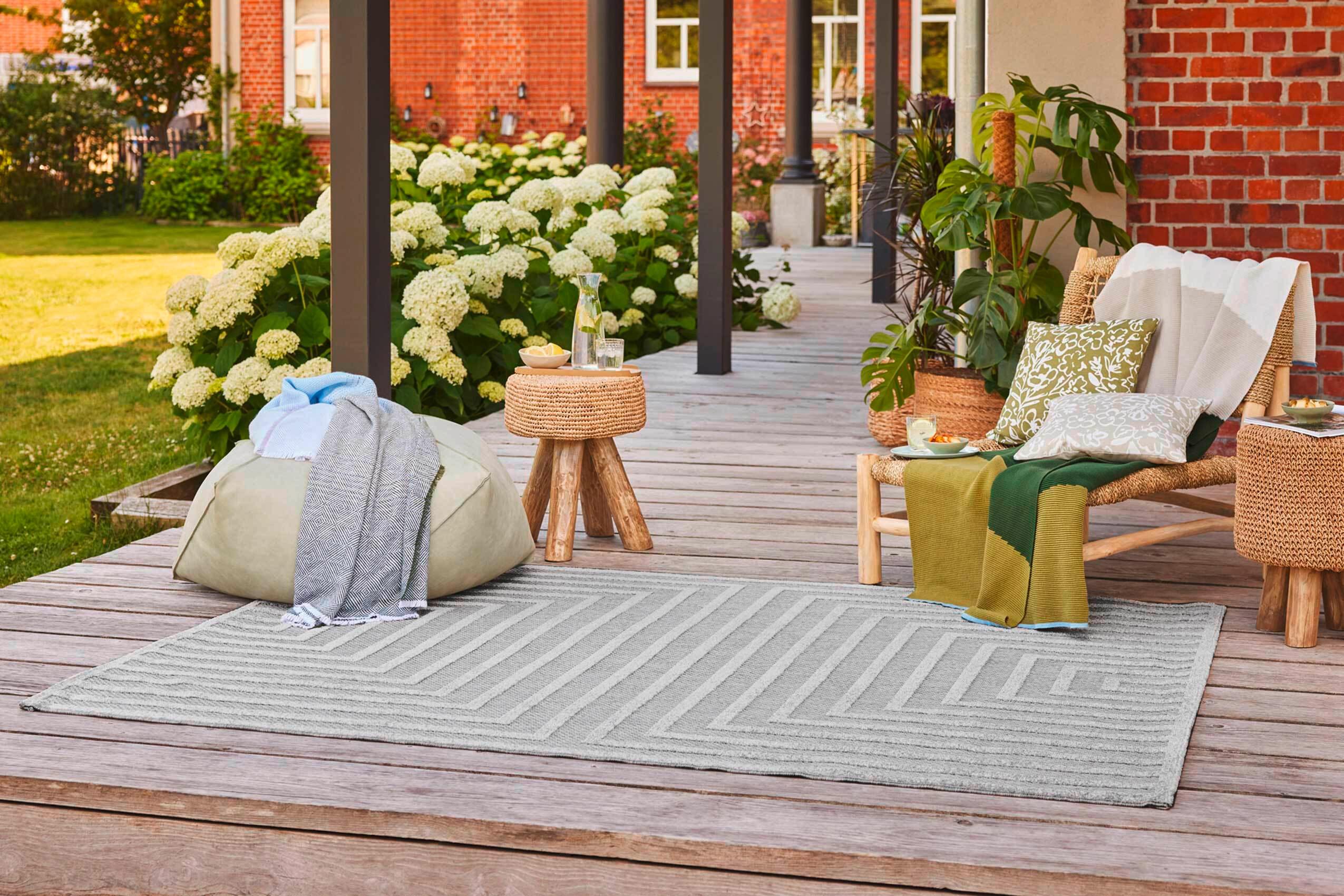 Outdoorteppich, 120x170 Cm Carolina - Silberfarben, Design, Textil (120/170cm) - Esprit