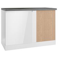 Eckunterschrank Monza B: 120cm Weiß/Grau 1 Drehtüre - Weiß Hochglanz/Weiß, LIFESTYLE, Holzwerkstoff (120/86/60cm) - Held