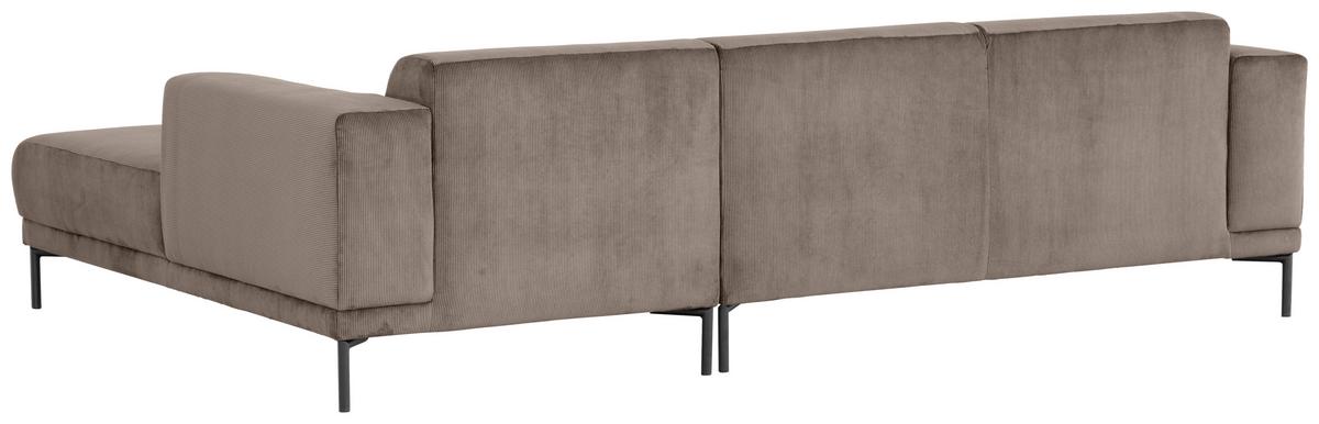 Ecksofa Erno Taupe S: 262 Cm - Taupe/Schwarz, Design, Textil (262/183cm) - MID.YOU