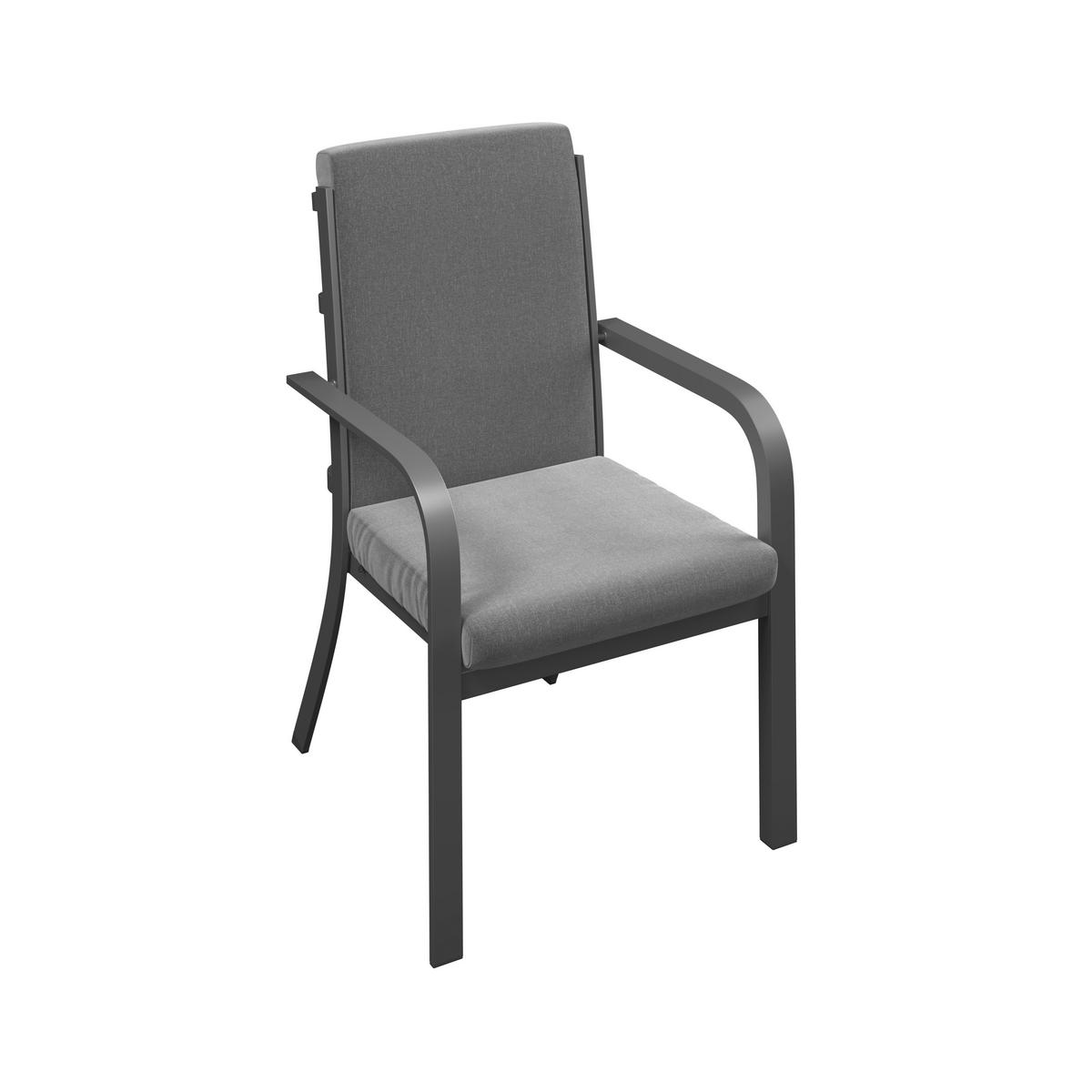 Gartensessel Bogota - Dunkelgrau, Trend, Textil/Metall (59.5/92/69.5cm) - Beldano