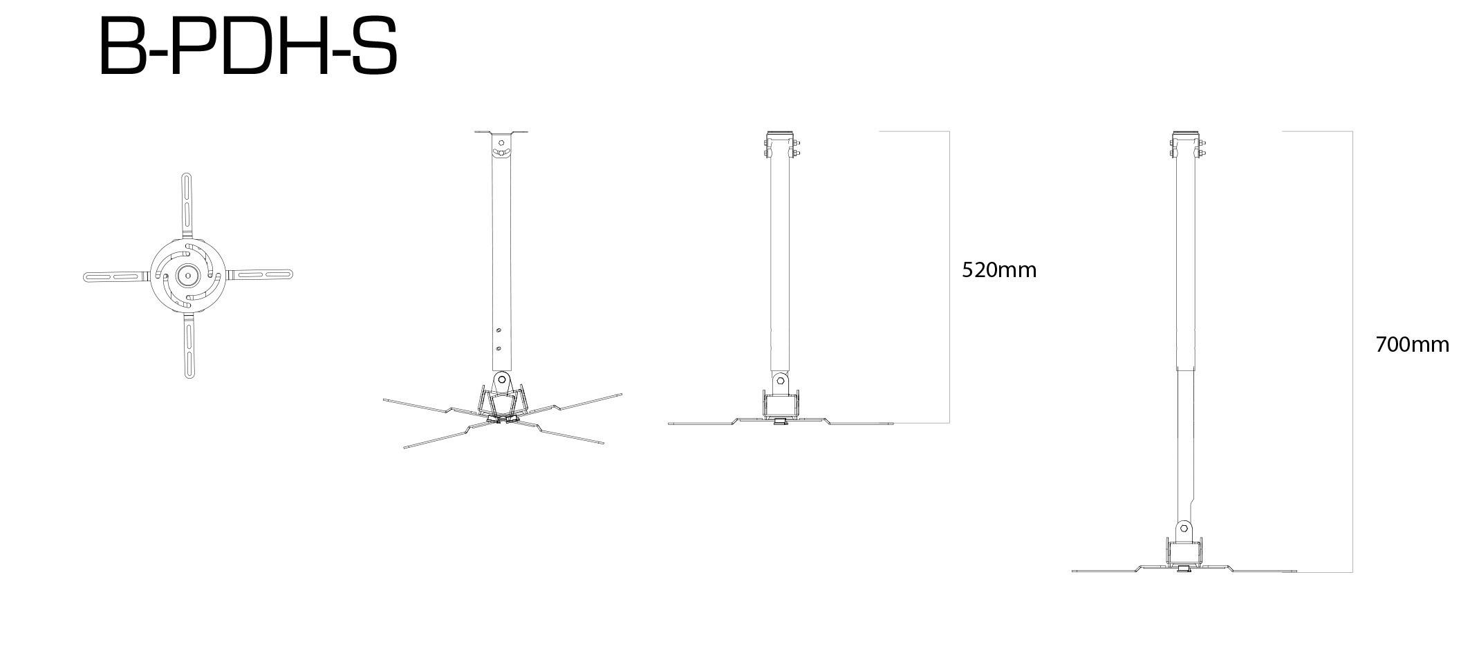 TV- Wandhalterung Pdh Anthrazit B: 22 cm - Anthrazit, MODERN, Metall (22/52/24cm) - MID.YOU