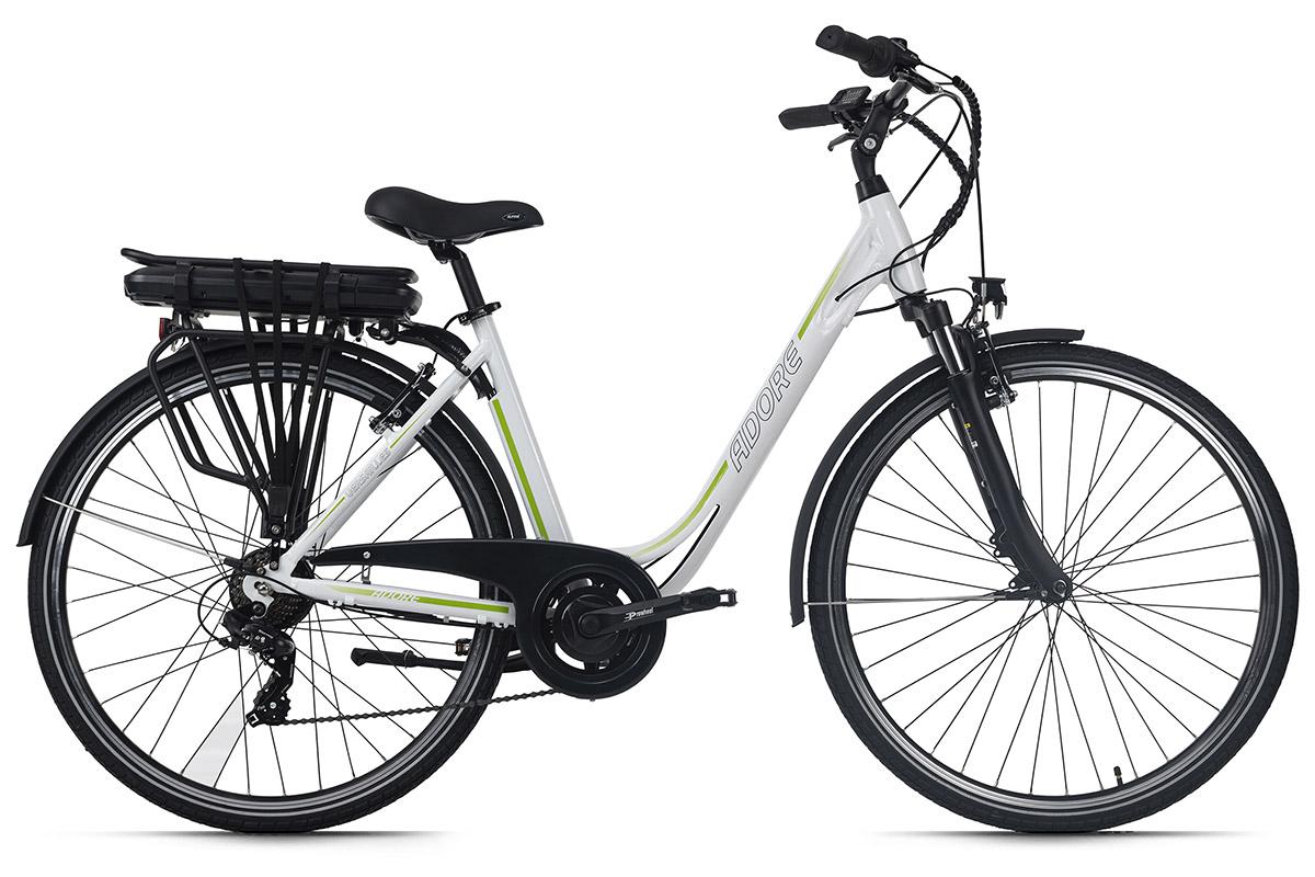 Damen E-Bike 28 Zoll City Adore 7 Gänge - Weiß, Basics, Metall (180/70/100cm)