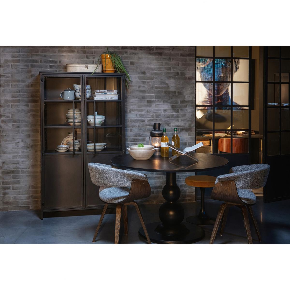 Vitrine Exhibit Schwarz B: 99 Cm - Schwarz, Design, Glas/Metall (99/170/44cm) - Livetastic